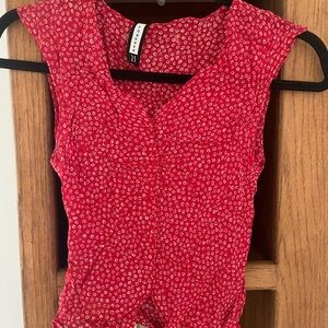 Forever 21 Red Patterned Blouse